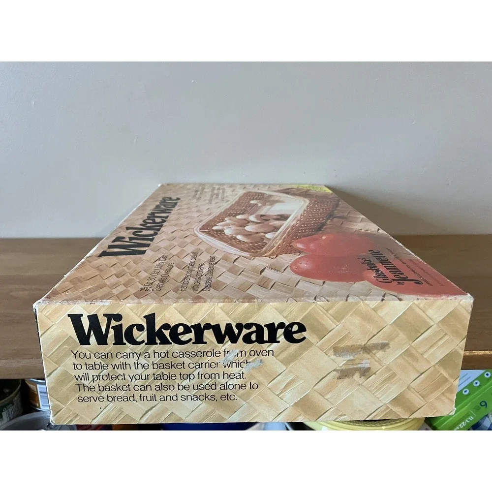 Glasbake vintage wickerware